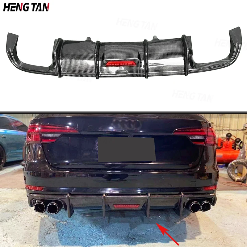 

Carbon Fiber For Audi A4L A4 S4 B9 Travel edition 2017-2019 Back lip Car Rear Bumper Lip Diffuser Spoiler Parts Upgrade Body kit