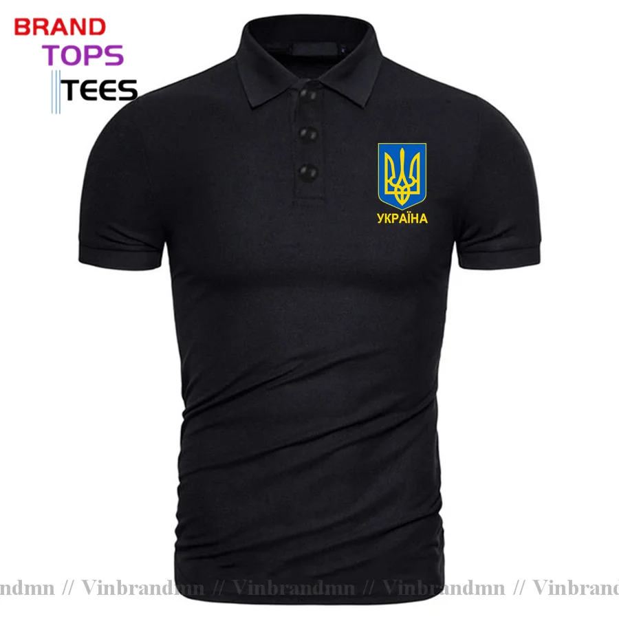 Novelty Ukraine Emblem Patriotic Polo Shirt Men Casual Coat of Arm T Shirt Man Fitness Custom Ukrainian Trident Logo Polo Shirts