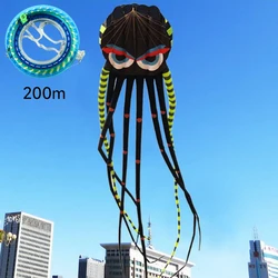 8M 문어 부드러운 대형 동물 연, 200M 케이블 바퀴, 쉬운 비행을 위한 바람 튜브 6 개, 찢어짐 방지 야외 파워 3D 연 선물