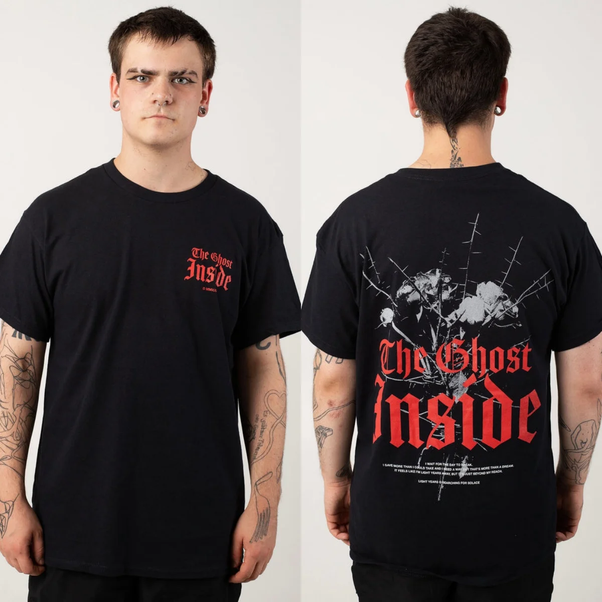 Camiseta Retro The Ghost Inside con gráfico de algodón, camiseta Unisex de manga corta de verano, camiseta de marca a la moda, camisetas Vintage informales de lujo