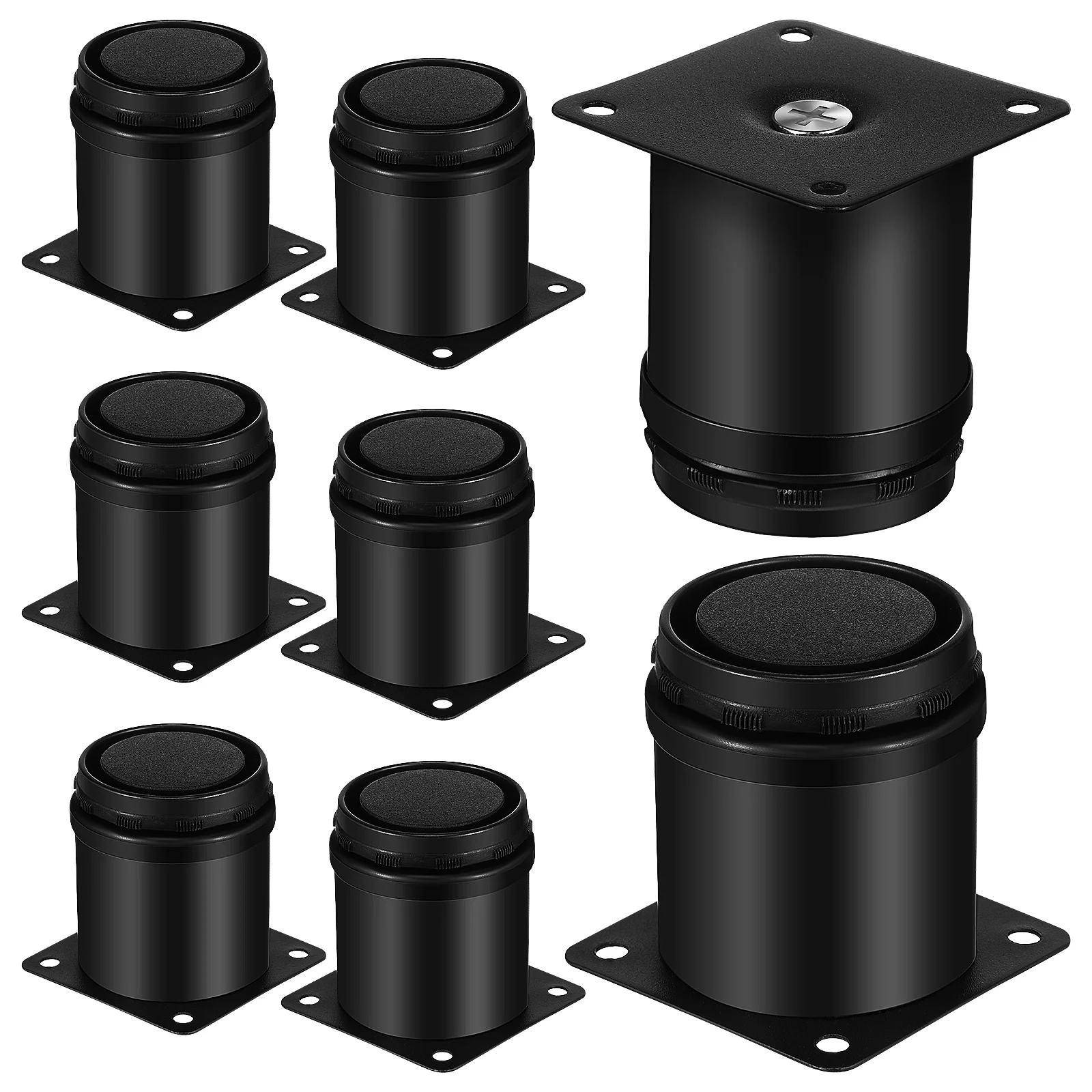 

8pcs Furniture Legs Black 50x60mm Heavy Duty Adjustable Feet Screws for Table Desk Cabinet Sofa Sturdy Metal Support DIY Home