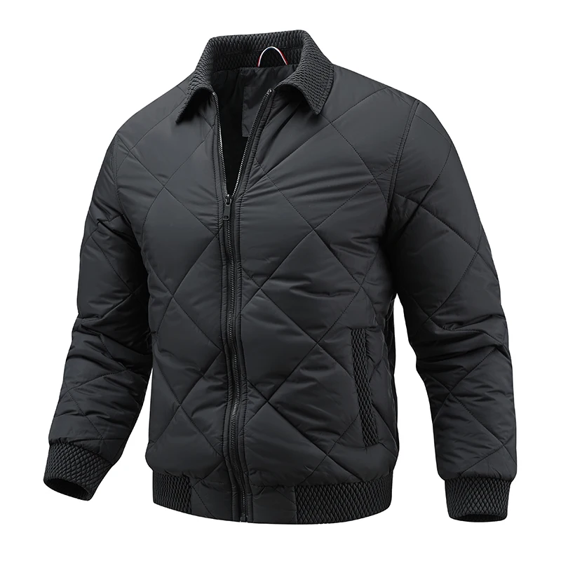 Inverno retro acolchoado jaqueta masculina gola de algodão acolchoado casaco forro leve e casual solto outwear jaqueta de alta qualidade