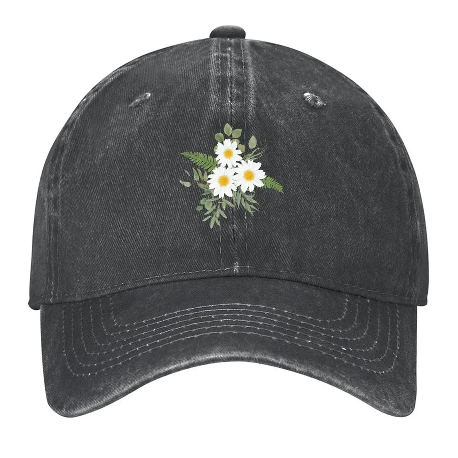 

Painted Сhamomile Bouquet Baseball Cap Anime Hat Luxury Brand New In Hat Luxury man cap Women's Beach Visor Men's