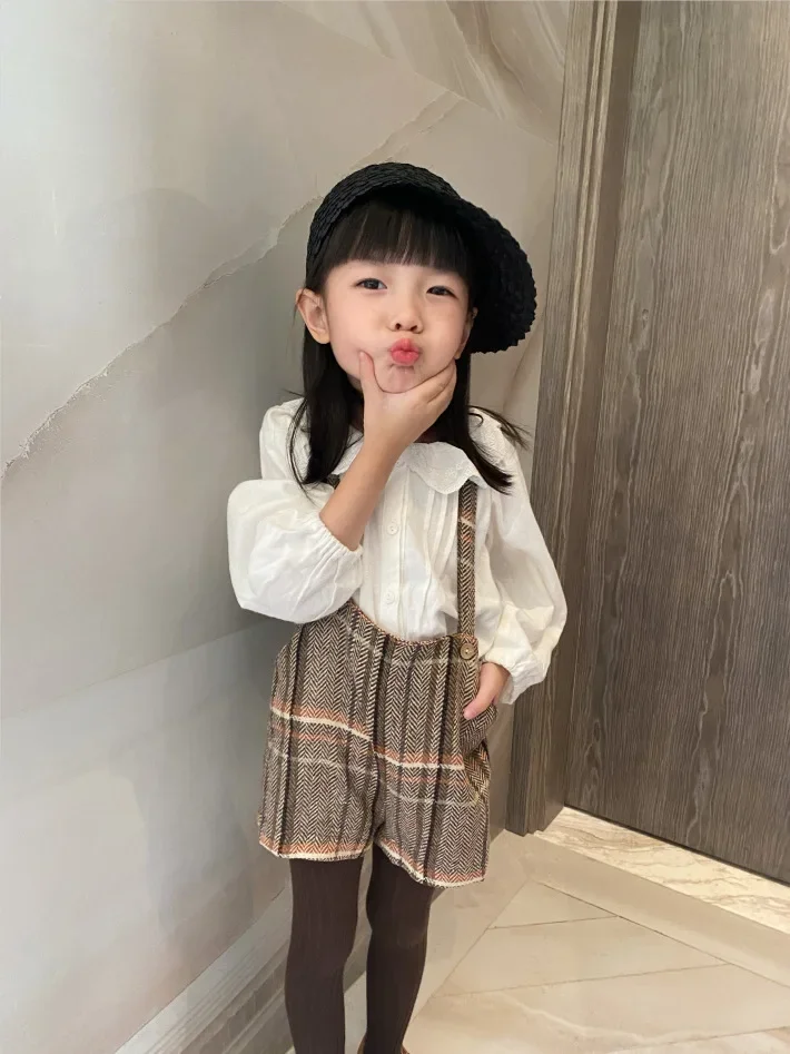 Jumpsuit Summer Spring Autumn Thanksgiving Corduroy Shorts Boys Girls Vintage Kids Velvet Poplin Shorts Overalls For Kids 1-6Y