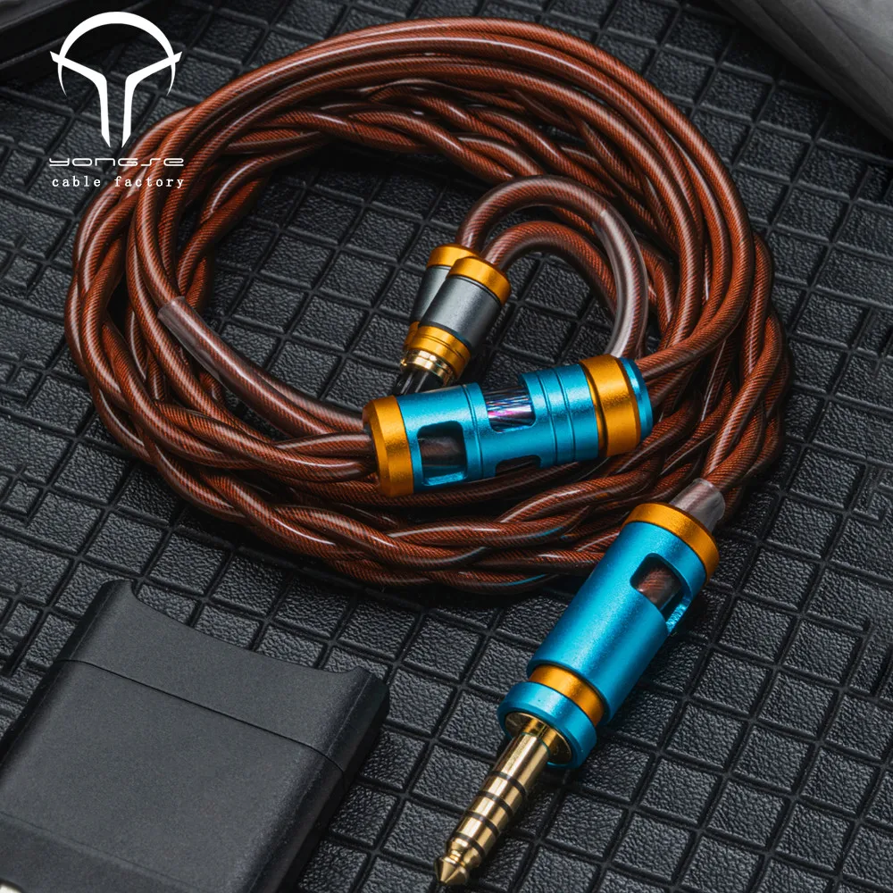 Yongse Captain-auriculares de cobre de cristal único Chapado en plata + capa de cobre OOC, auriculares trenzados coaxiales de 6 pliegues, Cable de actualización