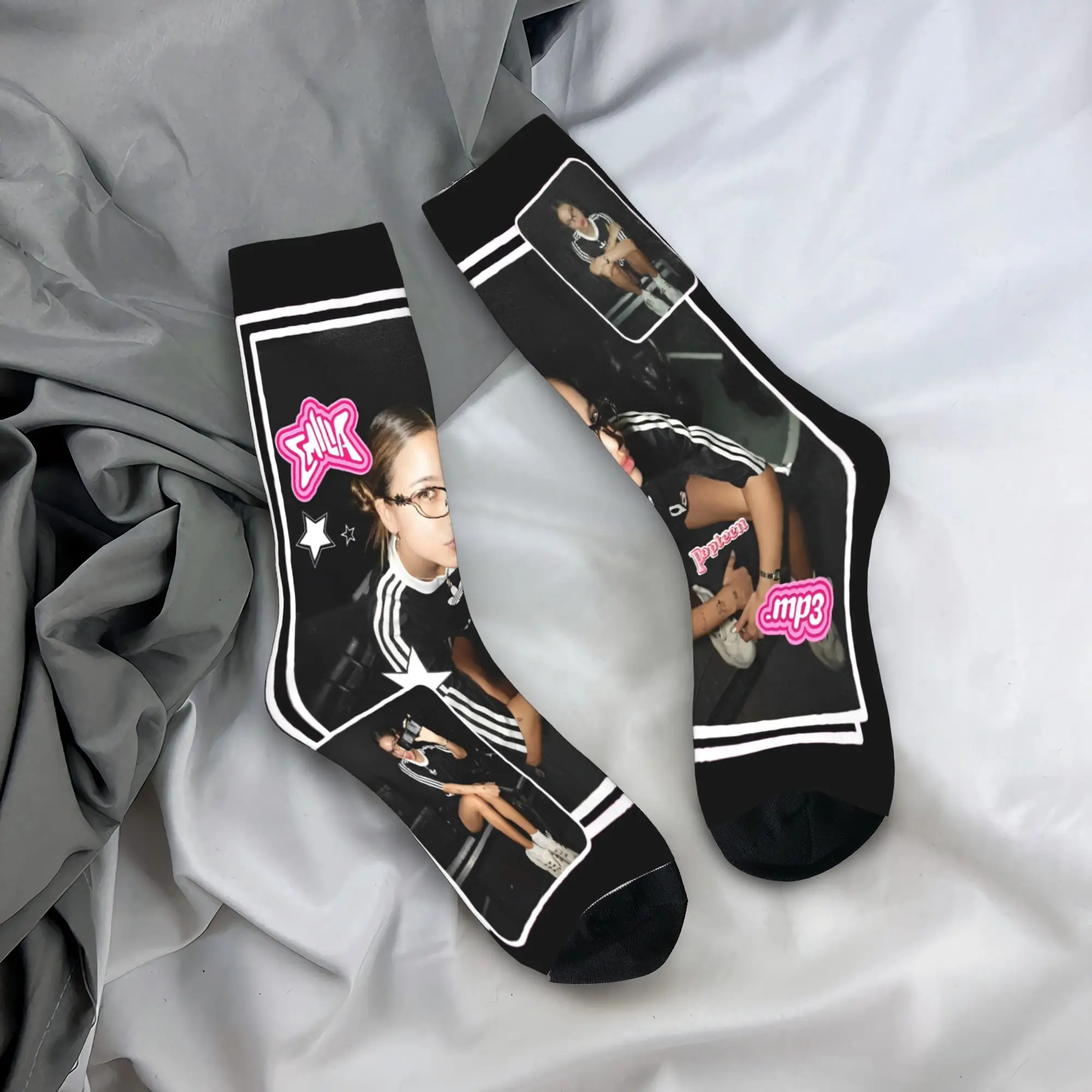 المغني إميليا Mernes MP3 جولة 2025 الجوارب الشتاء جوارب العصرية الكبار الرجال الجوارب الناعمة الدافئة المطبوعة تسلق المضادة للانزلاق الجوارب #1