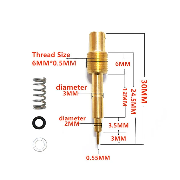 ZS Racing Keihin Fuel Ratio Screw GY6 Carburetor Adjusting Screws CVK PD Mixture Adjustment screw