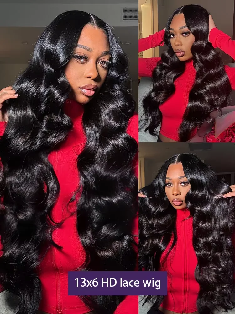250 الكثافة 13x6 الدانتيل الجبهة خصلات الشعر المستعار الإنسان 30 40 بوصة HD شفافة الجسم موجة باروكة من شعر طبيعي البرازيلي ريمي شعر مستعار للنساء السود