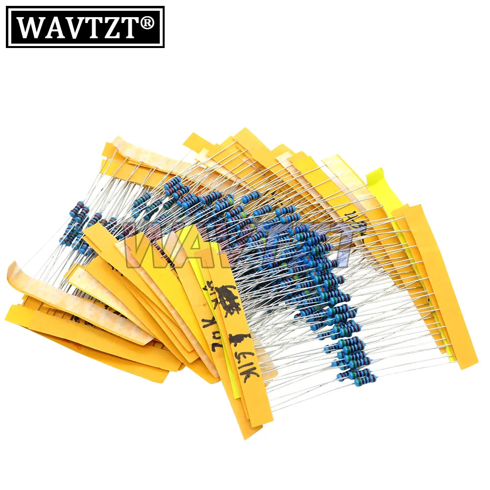 24Values*10pcs=240PCS 1/4W 0.25W 1% 4.7k-68k Metal Film Resistor Component Diy Kit Package IGMOPNRQ