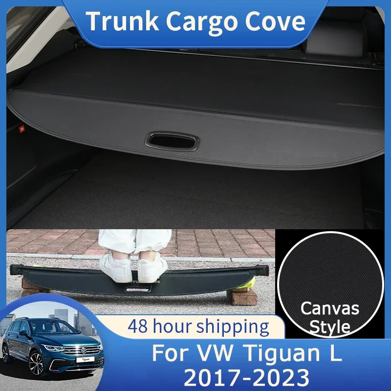 For VW Volkswagen Tiguan L AD BW MK2 2017~2023 Rear Trunk Cargo Covers Curtain Security Privacy Luggage Shield Shade Accessories