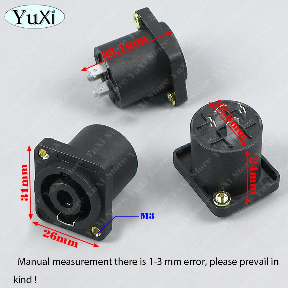 2-20pcs XLR 4 Pin Speakon Panel Mount Board Connector 4 Poles Powercon Female Jack Socket XLR Audio Video Cable Wire Adapter