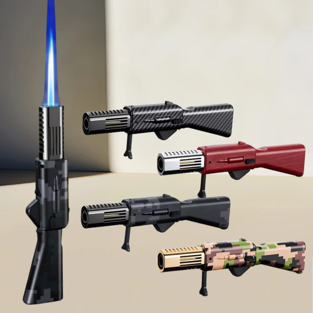 

Outdoor Portable Foldable Stand Spray Gun Lighter Powerful and Intense High Temperature Extended Handle Cigar Lighter