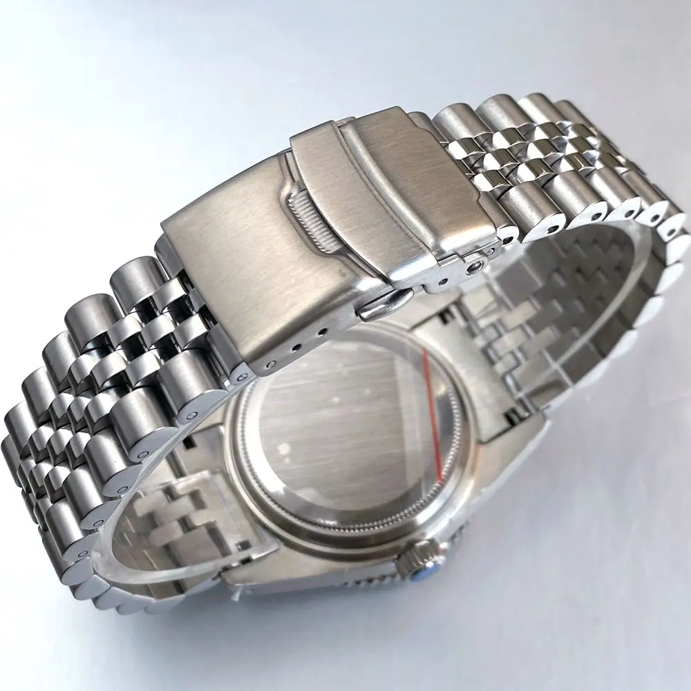 NH34A التلقائي ساعة رجالي ريترو ساعات آلية GMT الرياح الذاتية 200 متر مقاوم للماء فقاعة الياقوت 38 مللي متر 316L سوار مضيئة