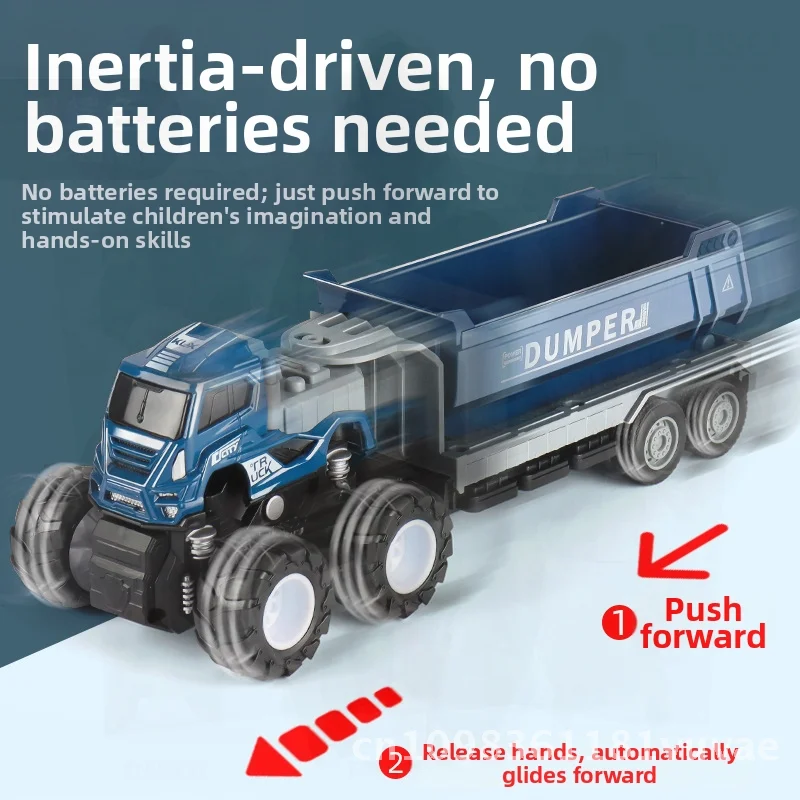 Ensemble de jouets de véhicule d'ingénierie en alliage pour enfants, grand camion à benne basculante à inertie et pelle, voitures jouets, thème de Construction, ensemble de jeu éducatif