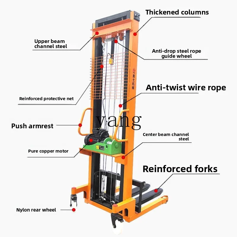 LMM manual electric hydraulic forklift 1 ton 2 tons 3 tons stacker small lift