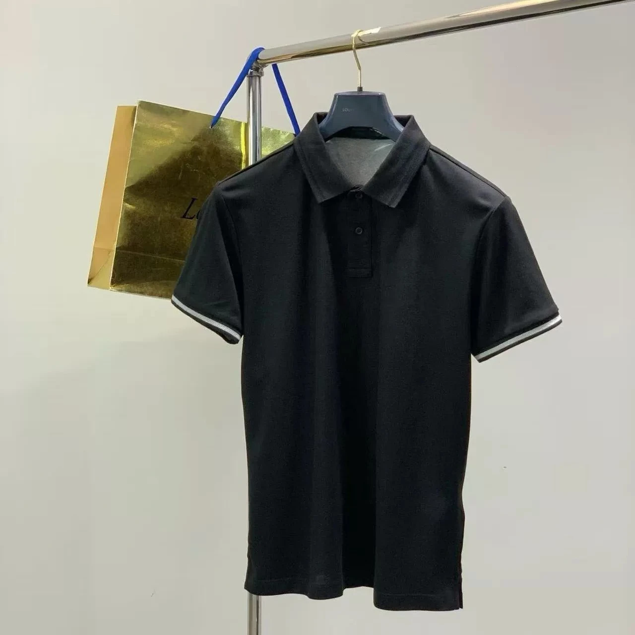Italian gentleman casual BC mercerized pearl cotton lapel collar short-sleeved POLO shirt