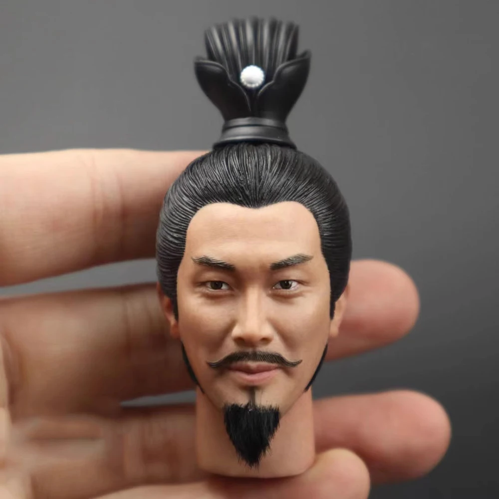 1/6 Romance of the Three Kingdoms Zhuge Liang Male Head Sculpture Carving Toys Model For 12