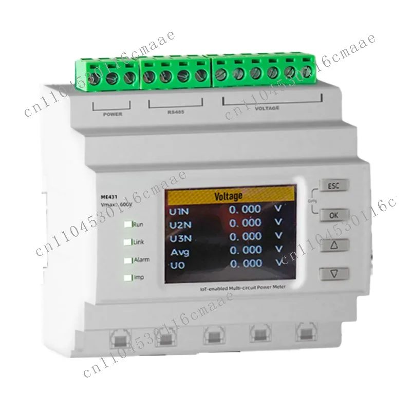 ME431 Three-Phase Four-Loop Smart Meter, Built-in Web Server 32 GB Storage, Multi-Channel Roche Coil Power Meter