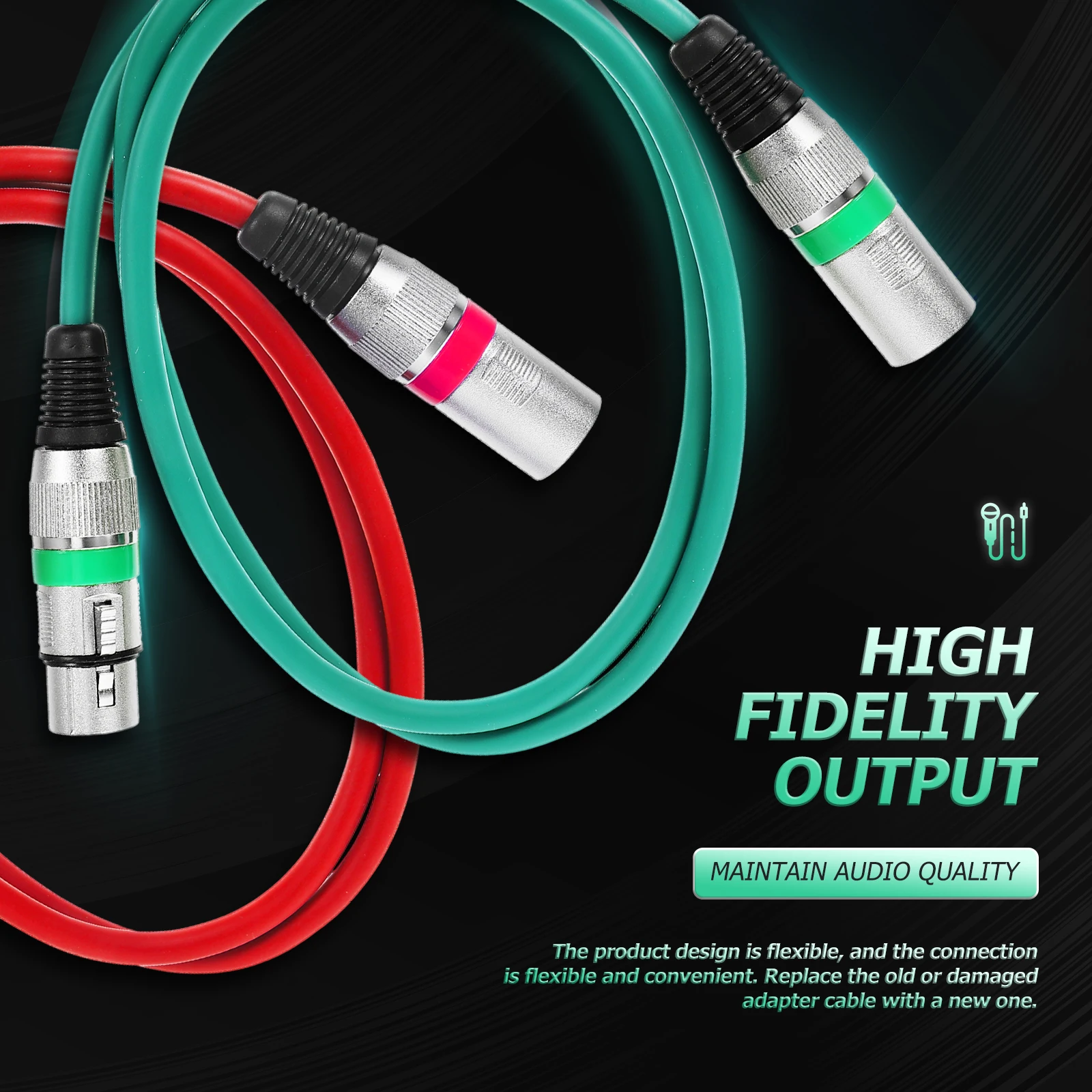 

5pcs Microphone Cables Audio Extension Male To Female Connector Durable Mic Cord For Speaker System Wedding Party Use High