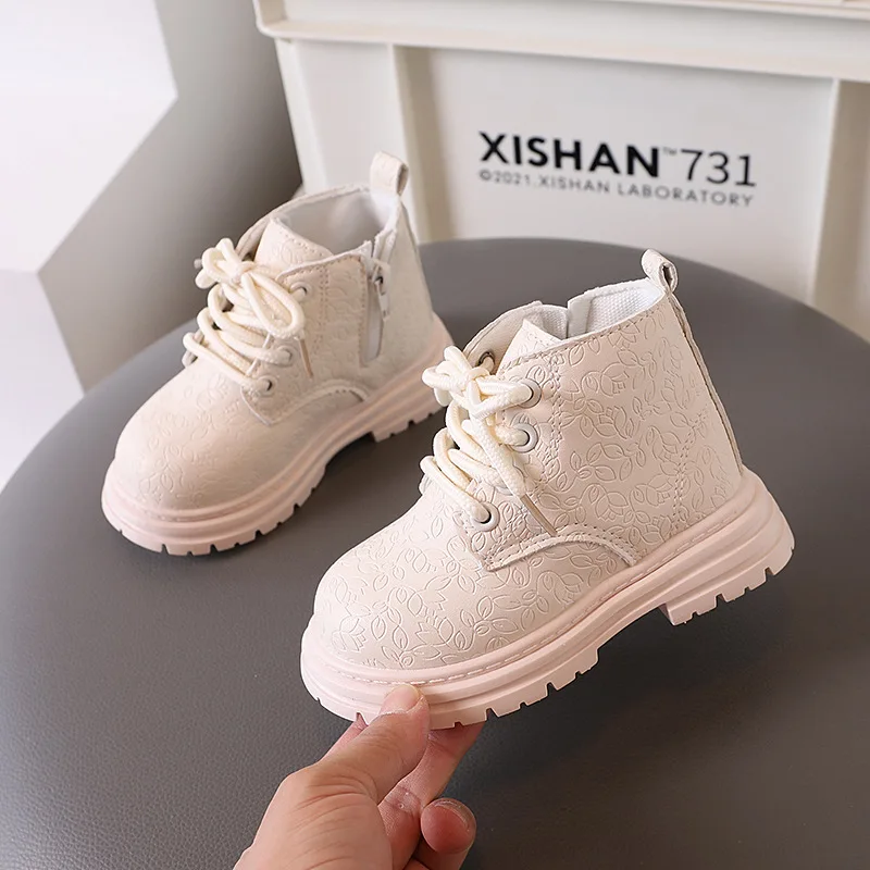 Autumn Girls Leather Boots New Children\'s Warm Shoes Little Girl Fashion Short Boots Toddler Boots Kids Snow Shoes J327