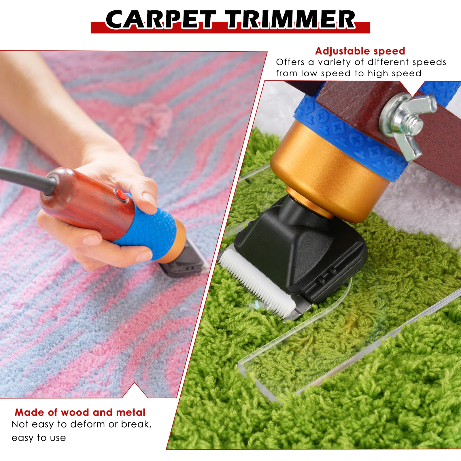 مقص كهربائي 200 وات، ماكينة تشذيب السجاد معنقدة، سرعة قابلة للتعديل، ماكينة قص كهربائية للكلاب والقطط، سجاد منسوج