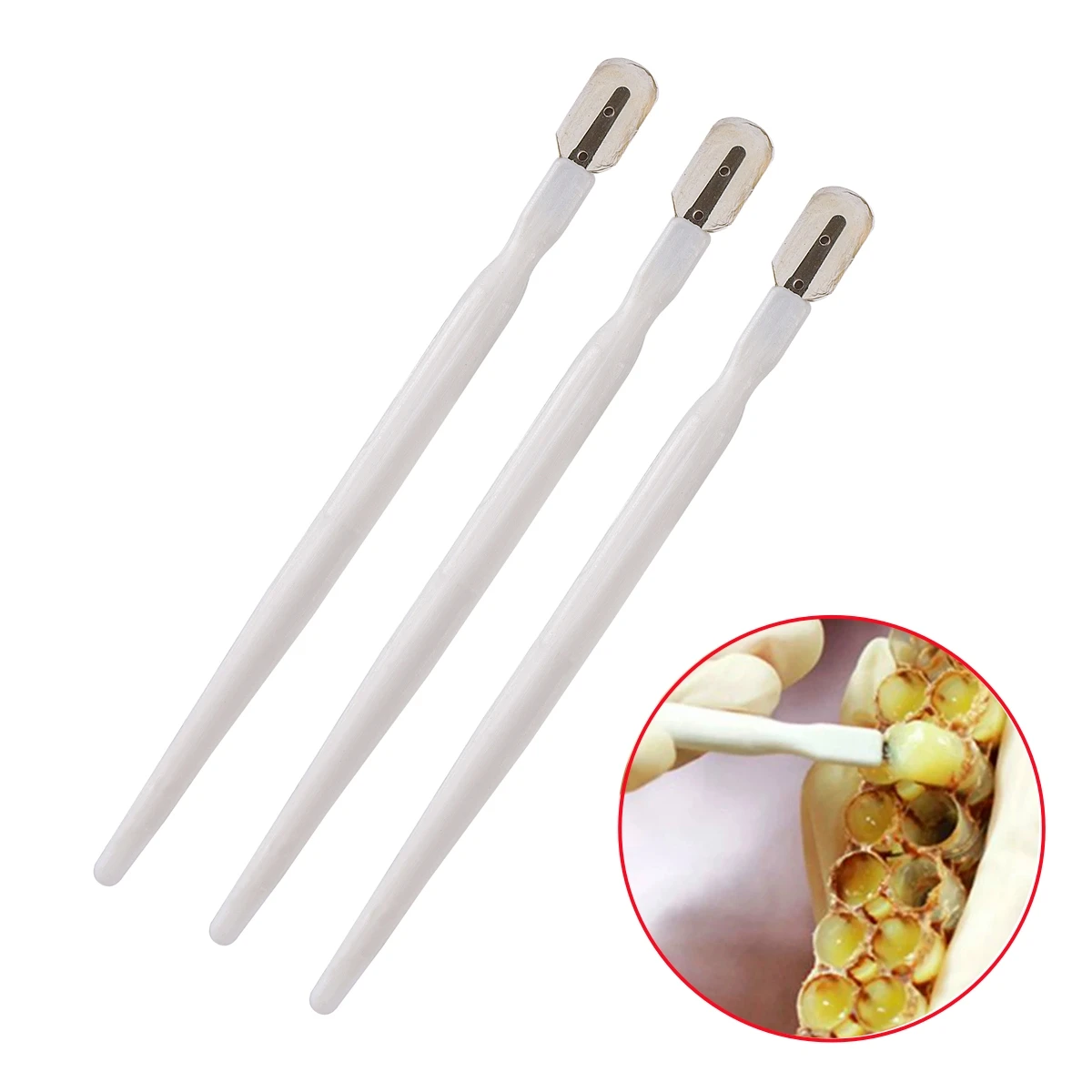 Slurry Collection Pens 14.5cm Plastic Digging Slurry Pens Lightweight Durable Royal Jelly Collection Pens Beekeeping Tools 50Pcs