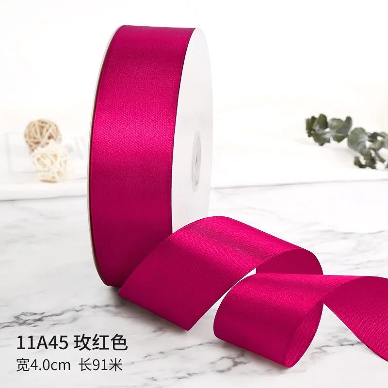 100Yards 40mm Silk Satin Ribbons for Crafts Bow Handmade DIY Gift Wrap Party Wedding Decorative