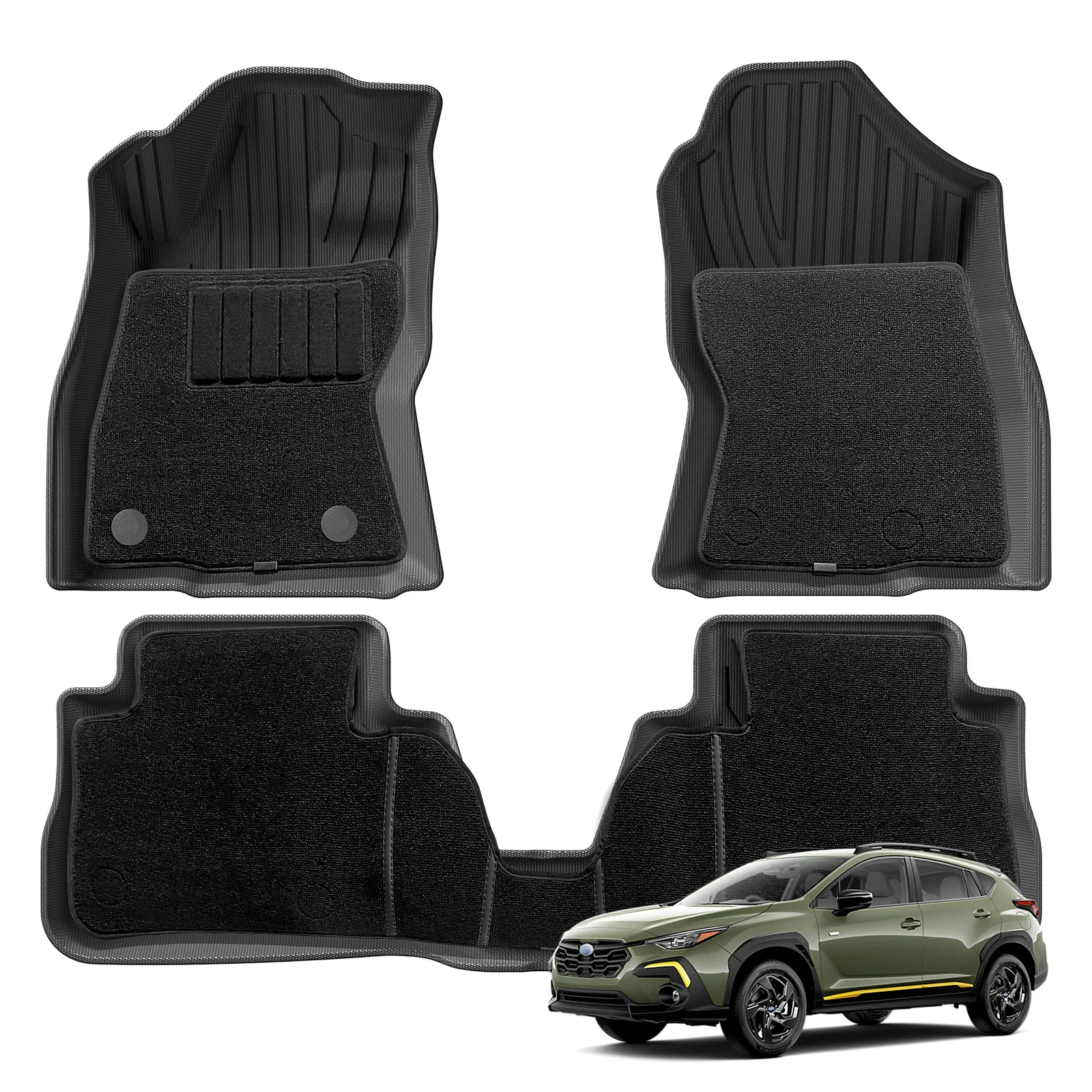 

for Subaru Crosstrek 2024 TPE 3D Car Floor Mats Cargo Liner Trunk Pad All Weather Waterproof Black Left Rudder