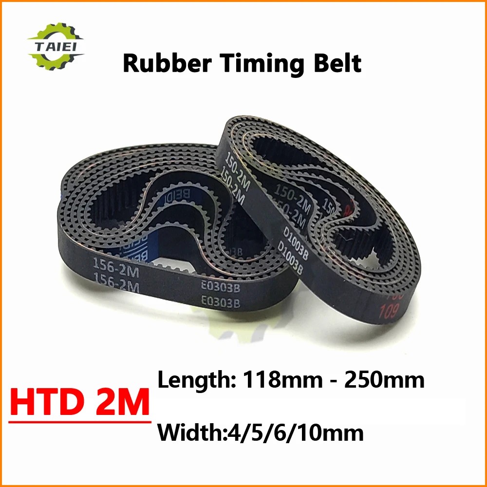 HTD 2M Rubber Timing Belt Length 118 120 126 130 136 140 142 150 156 162 164mm Width 4/5/6mm Vacuum cleaner 2M Drive Belt 2M-142