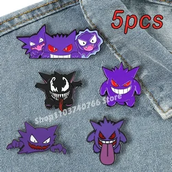 1 takım Anime Pokemon Gengar Emaye Pimleri Kawaii Sevimli Erkek Kadın Broş Rozeti Çanta Denim Yaka Pin Dekorasyon Çocuklar için Takı Hediye