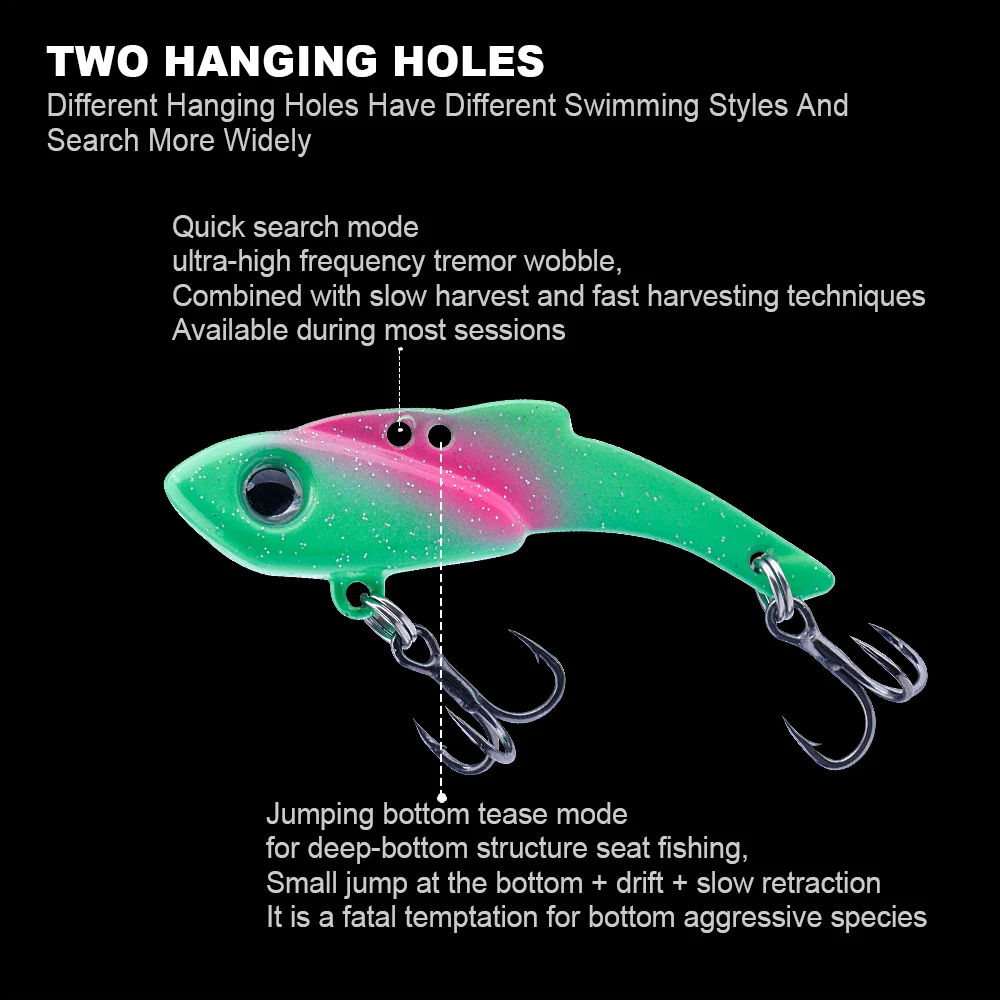 VTAVTA المعادن VIB الصيد إغراء 3.5 جرام/5 جرام/7 جرام ملعقة تهزهز الاهتزاز كرانكبيت باس الاصطناعي الطعم الثابت سويم الشتاء Pesca معالجة