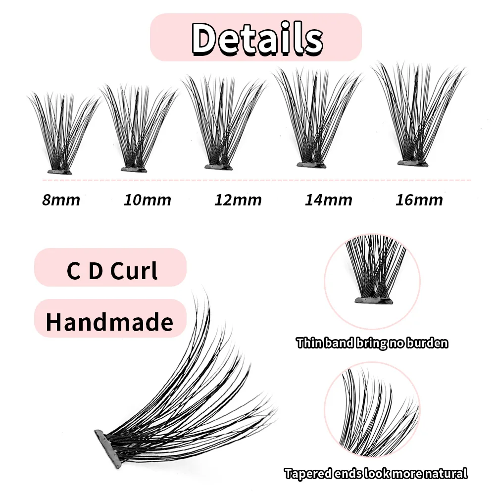 YOUNG LASH 30P 40P Lash Extensions 280 Pcs Cluster Lashes  Fishtail Type  Eyelashes Makeup Lashes Extension supplies