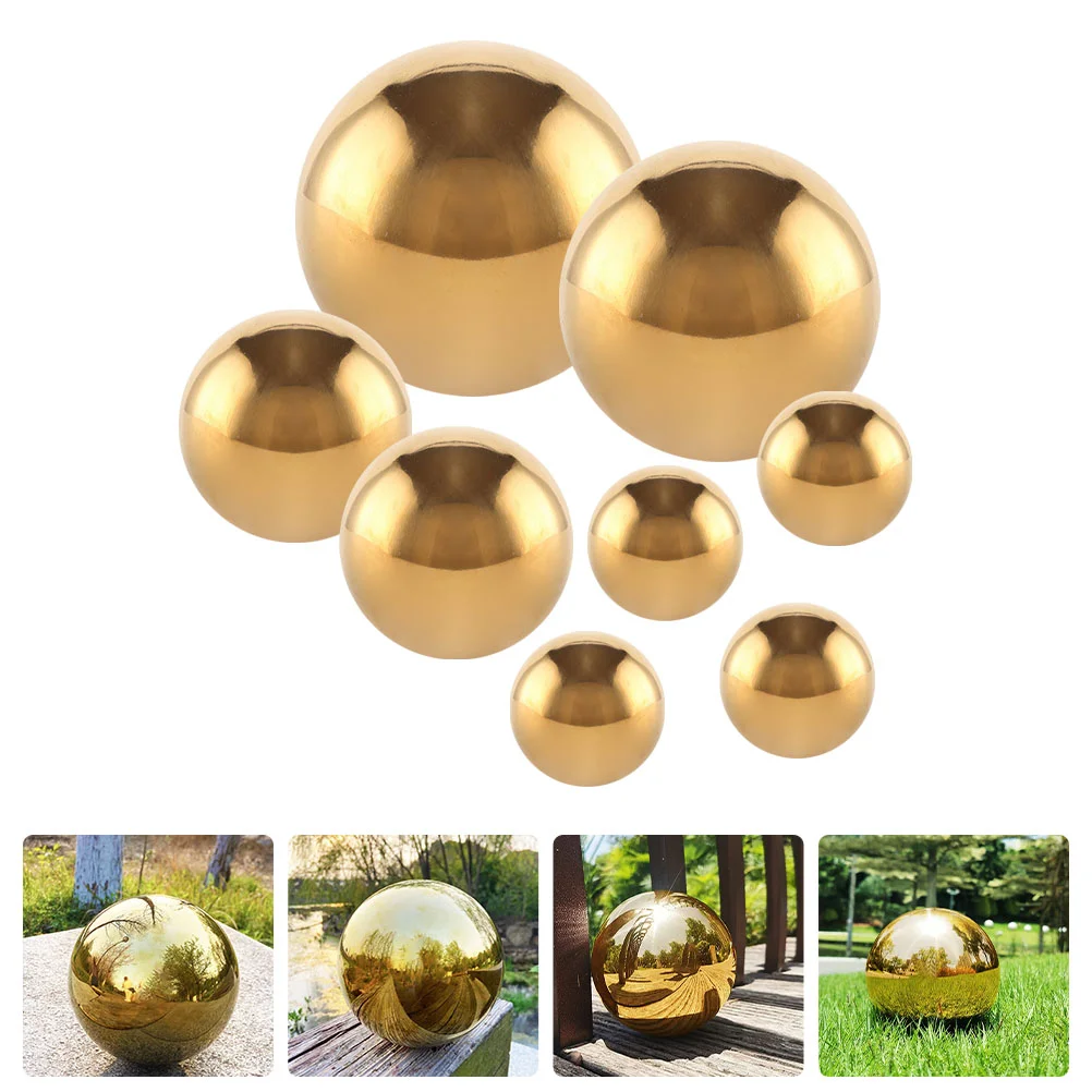 8 Pcs Stainless Steel Mirror Polished Smooth Shiny Garden Reflective Decorations Outdoor Bright Light Globe Gazing Balls