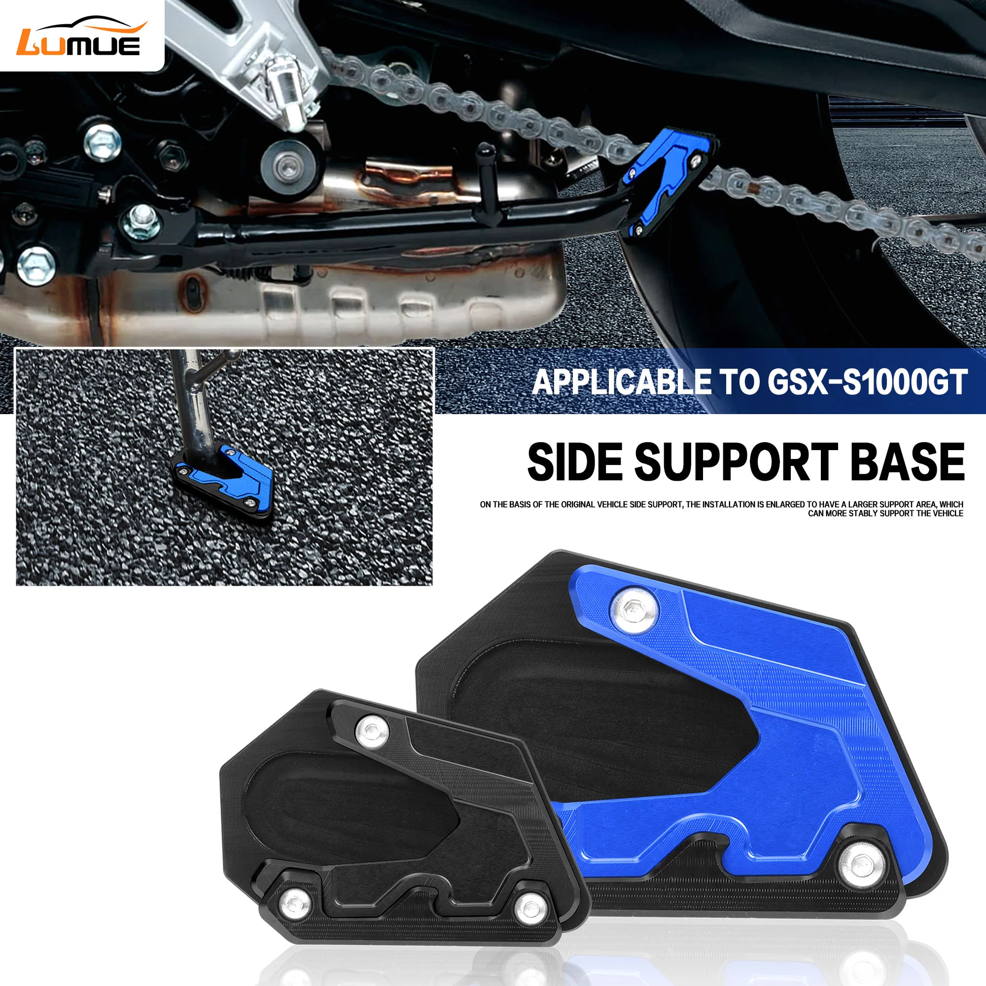 For Suzuki GSX-S 1000GT gsxs 1000 gt gsxs1000gt Motorcycle GSX-S1000GT CNC Kickstand Side Stand Enlarge Foot Extension Pad