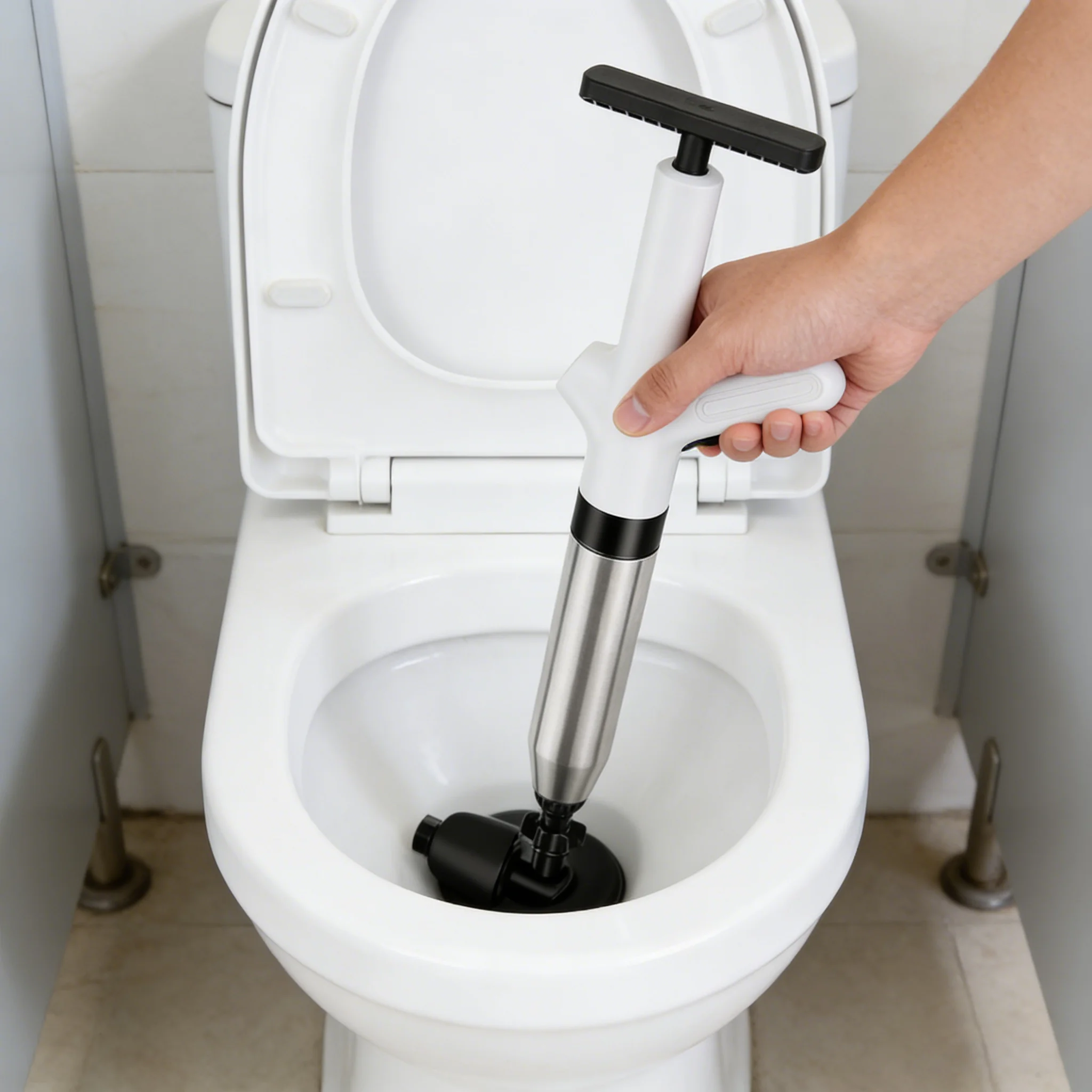 

Stainless Steel Toilet Pipe Dredger Pneumatic Household High-pressure Dredging Tool Set Thickened Wall Cylinder Sturdy And Safe