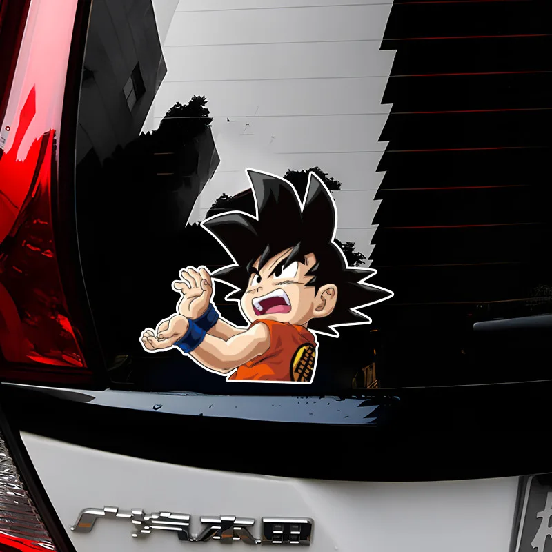 Dragon Ball Anime Sticker Cartoon Son Goku Kuririn Body Decorative Stickers Car Window Glass Stickers Children\'s Toys Gift