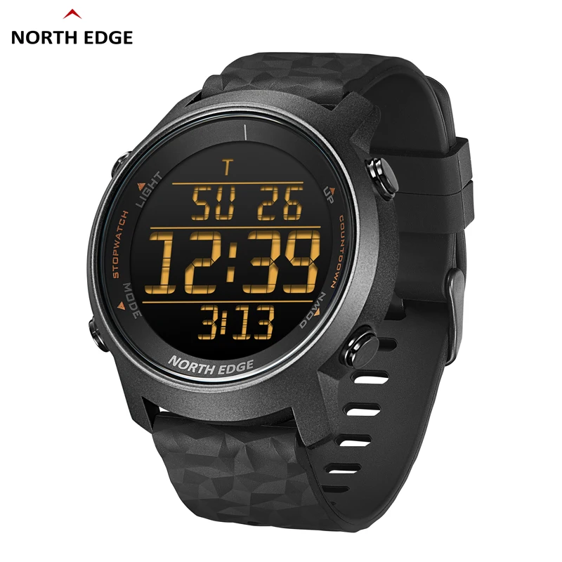 

NORTH EDGE Watches for Men Fashion Casual Sport Waterproof 50M Stopwatch Countdown Pacer Rubber Smart Watches Relogio Masculino