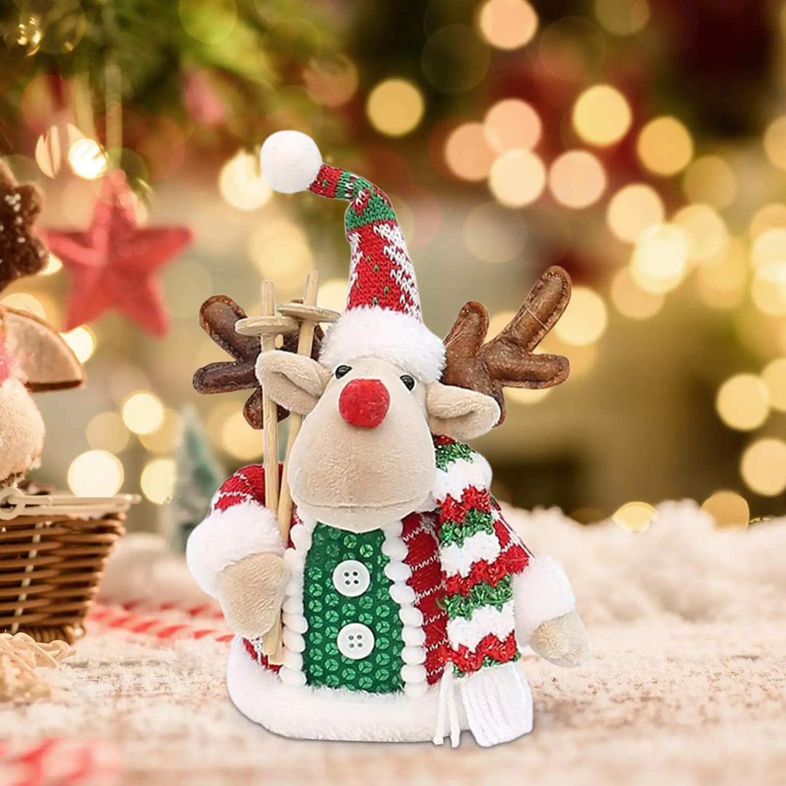 Natal de pelúcia decorativo papai noel boneco de neve elk mesa boneca de pelúcia boneca de natal para estudo manto quarto penteadeira