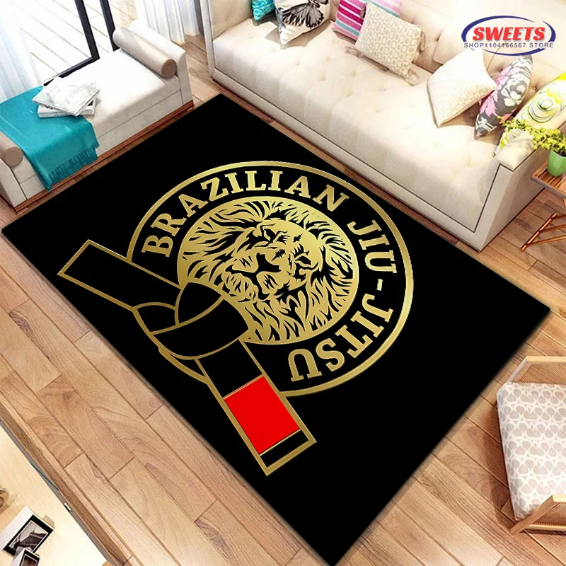 Jiu-Jitsu Warrior Japanese Bjj Gi &Black Belt Mma Carpet for Home Living Room Bedroom Sofa Doormat Floor Rug Anti-slip Decor Mat