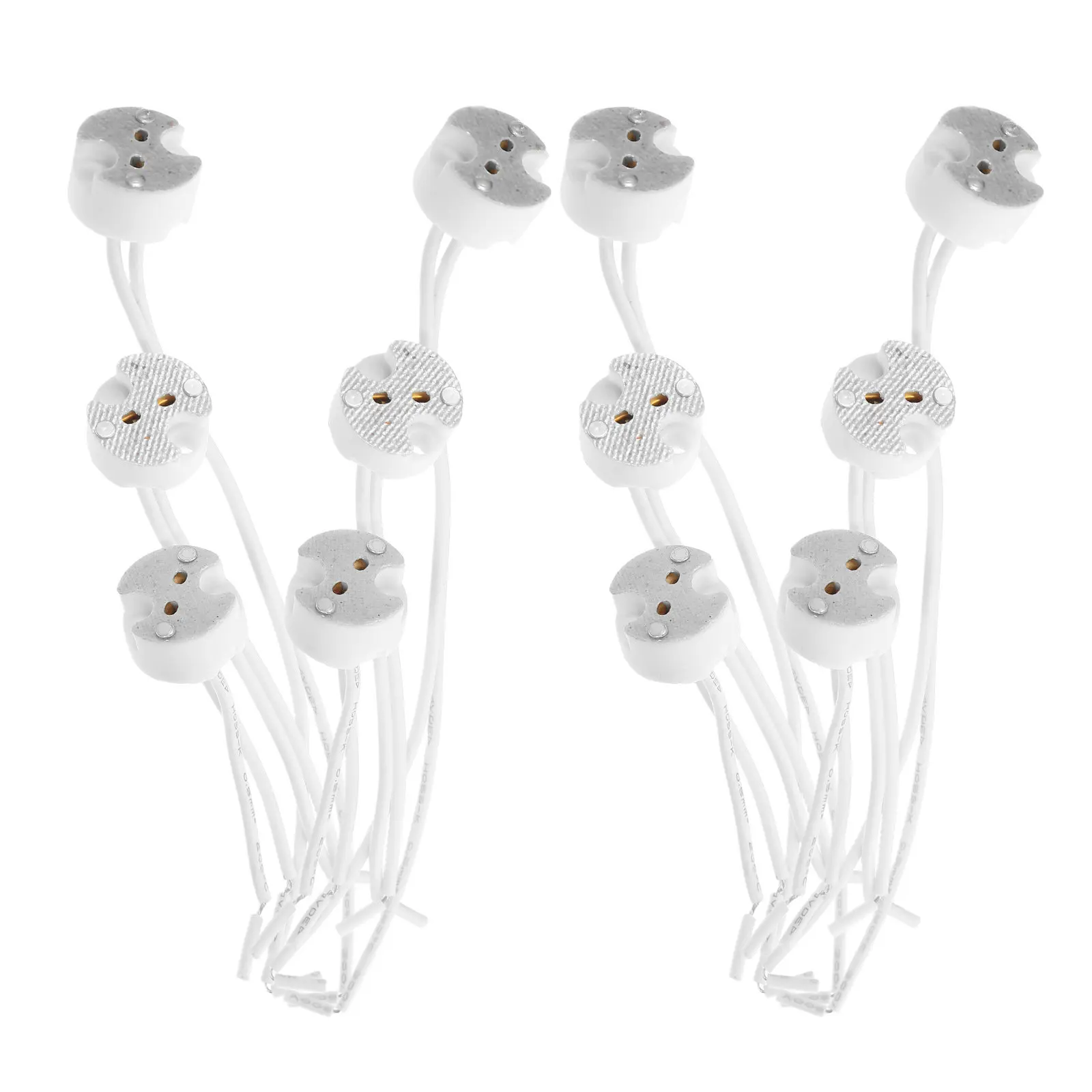 

30 шт. керамических светильников-цоколей GU5.3/MR16 с гибким силиконовым проводом-адаптером для дома, коммерческого использования и сцены