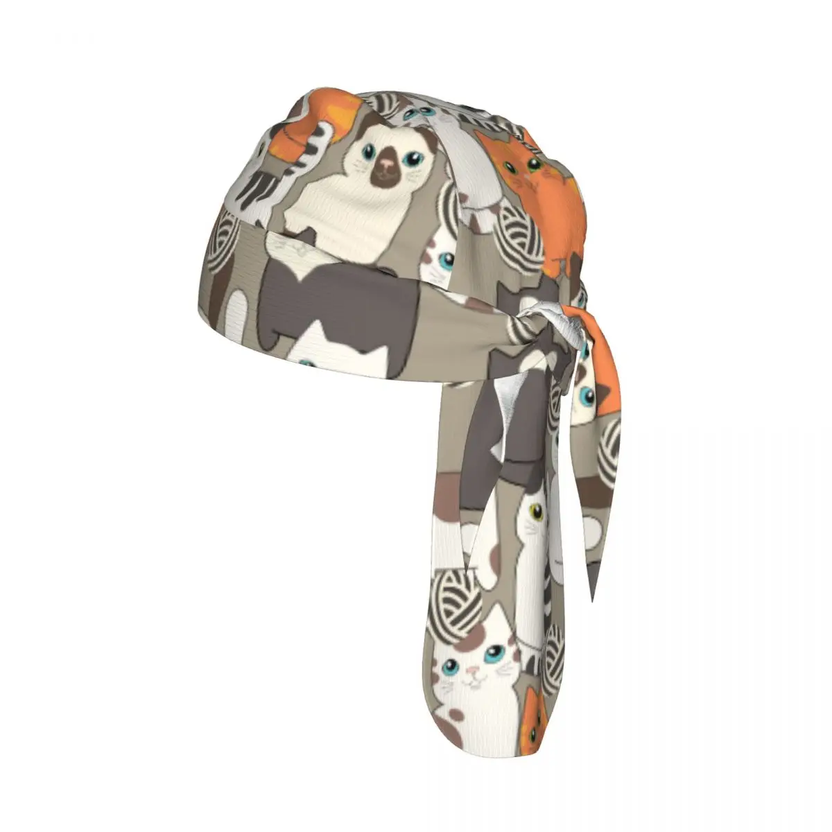 

Quick-drying Beanie Pirate Hat Funny Cartoon Cats Pattern Sport Cycling Cap Hiking Camping Head Scarf Bandana Hat