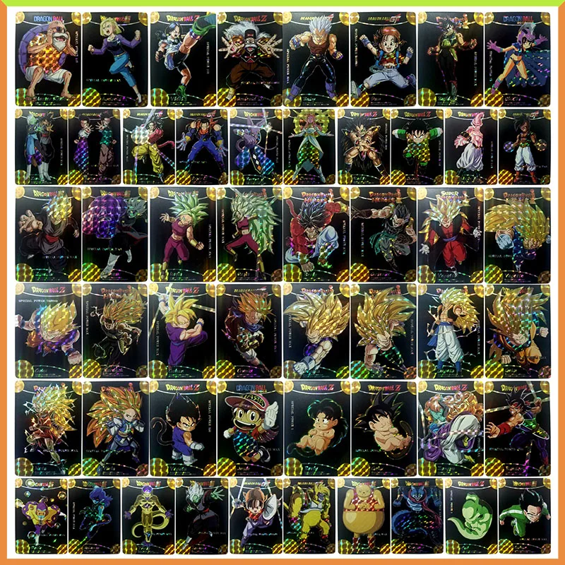 

Anime Dragon Ball DIY ACG Game Refraction Collectible Cards Gogeta Broli Bejita Android 18 Frieza Toys for boys Birthday Gift