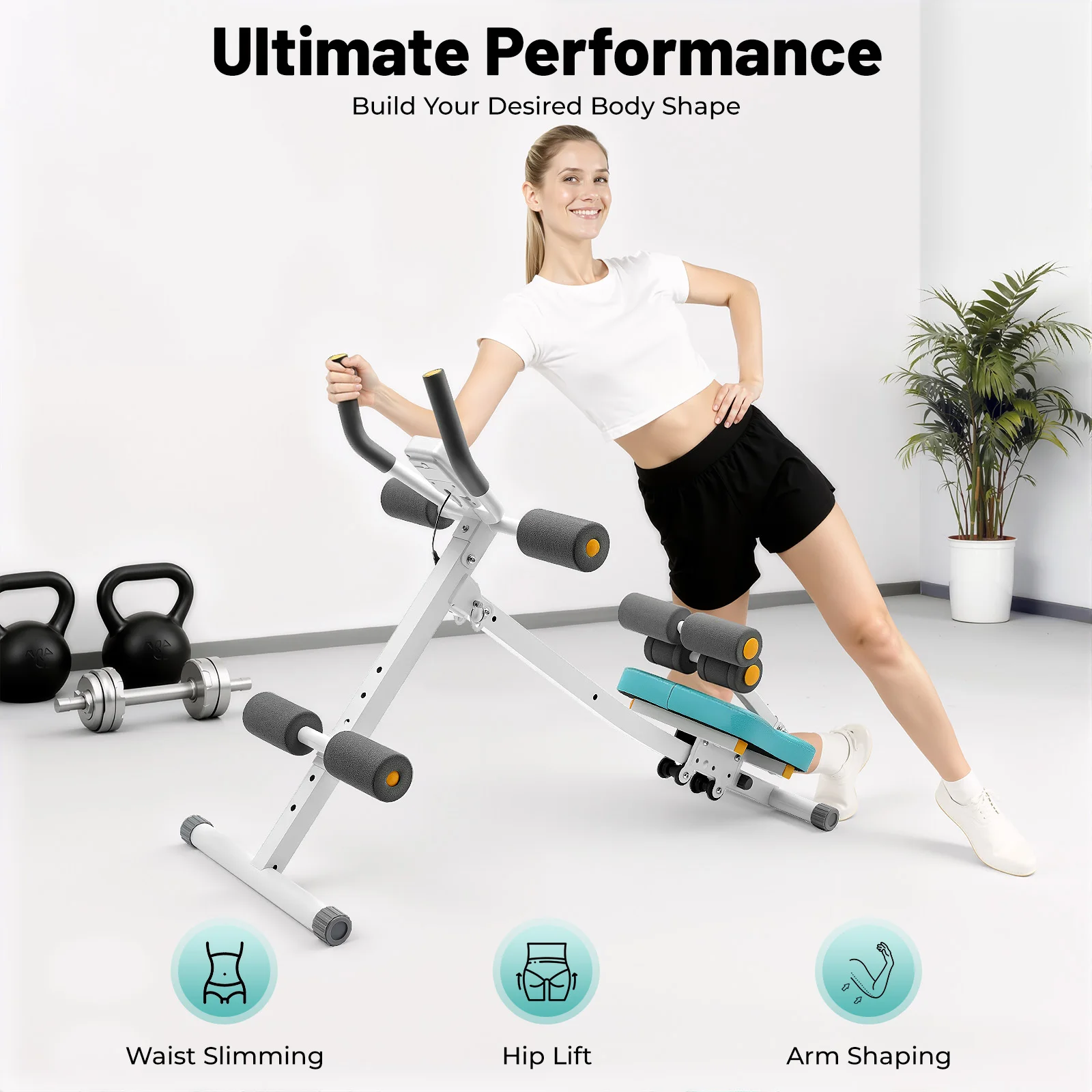 ABS معدات تجريب قابلة للتعديل للمنزل الصالة الرياضية كله الجسم تجريب مدرب خصر للنساء والرجال ، آلة تمارين Abs الأساسية