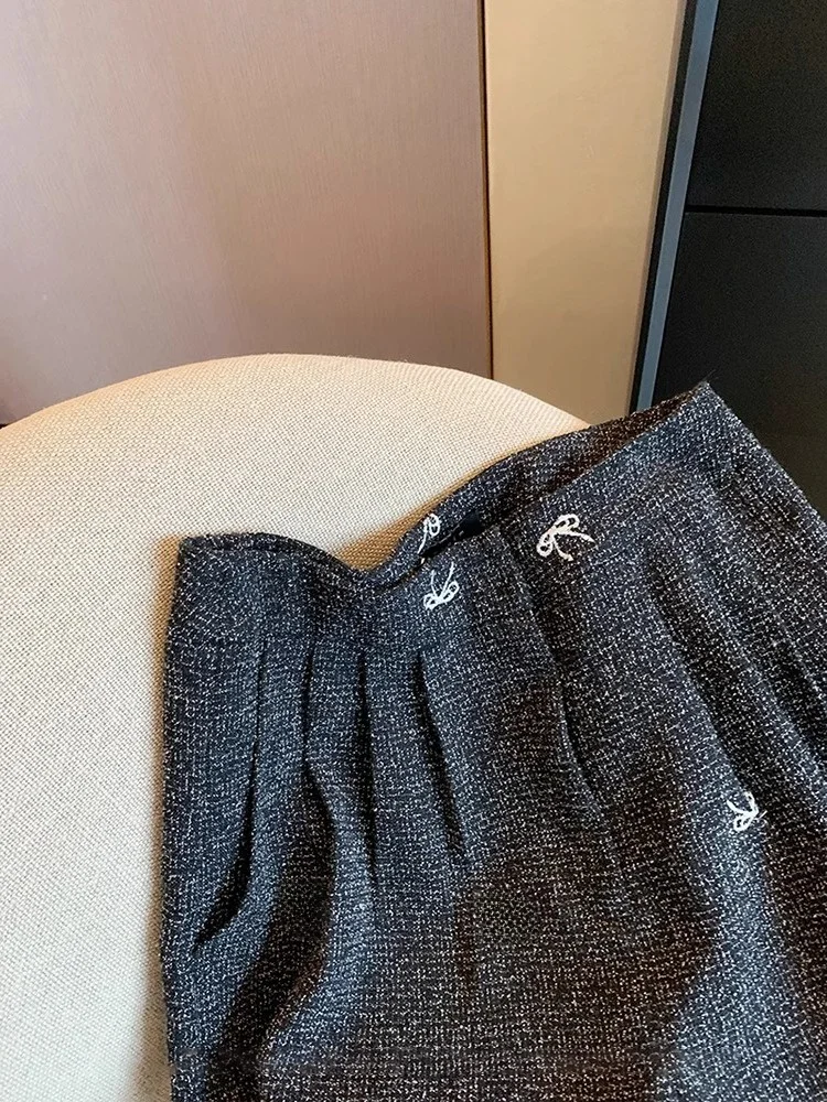 Pantaloni casual a gamba dritta a vita alta Uomo Donna Autunno Inverno Pantaloni lunghi versatili dimagranti larghi Tessuto morbido e confortevole