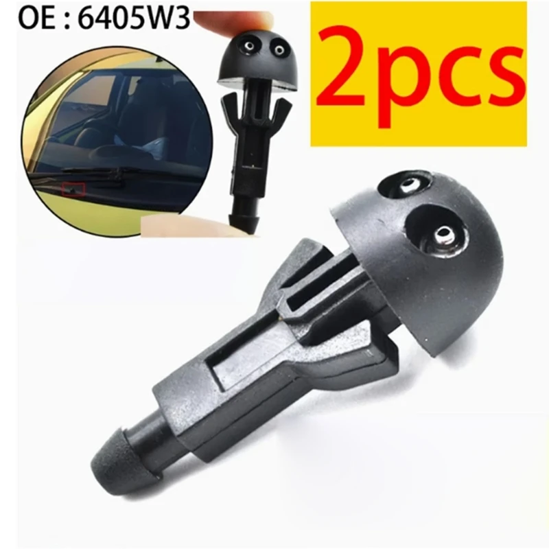 H7BD Black Washer Nozzle Pair for 107 2005-2014 Glass Cleaning and Repair Use