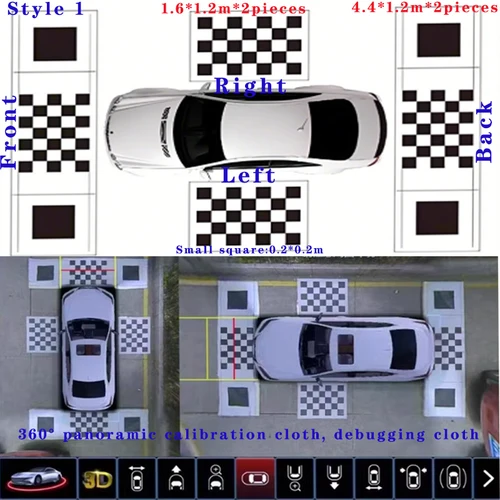 Paño de calibración de complemento automático para coche 360 °   Paño de depuración del sistema de imagen panorámica Paño de calibración de corrección 2D 3D