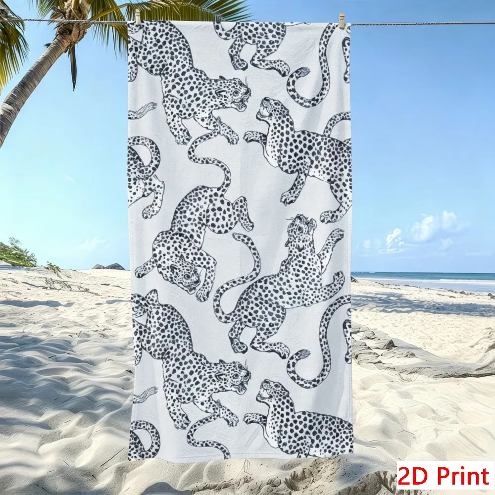 Wild Animal Style Microfiber Beach Towel Oversized Leopard Print Quick Dry Sand Free Giant Bath Sheet Large XL Swim Towel Mat