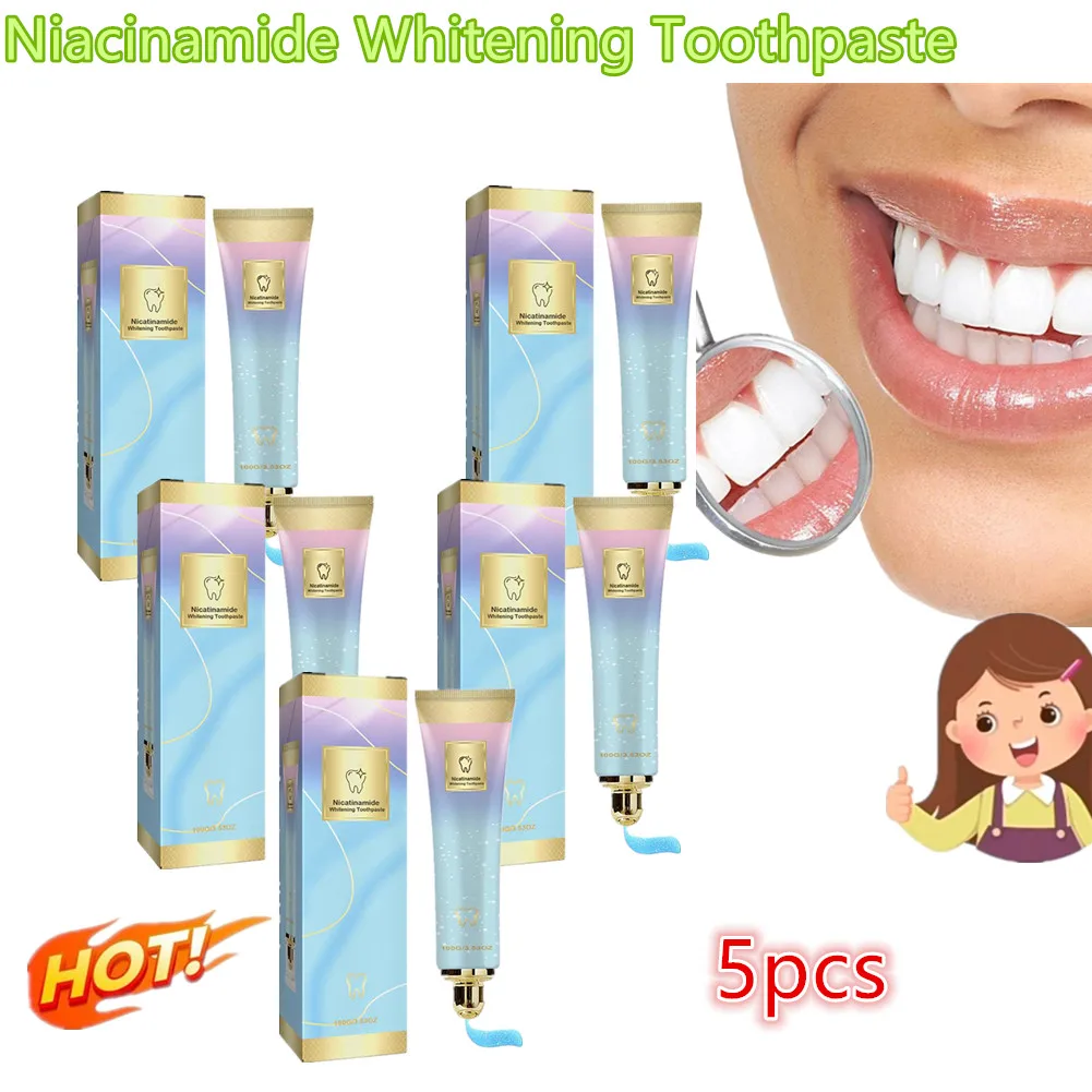 5x Niacinamide Whitening Toothpaste Oral Cleaning Teeth Cleaning Brighten Teeth Teeth Care Refreshing Breath Toothpaste 100g