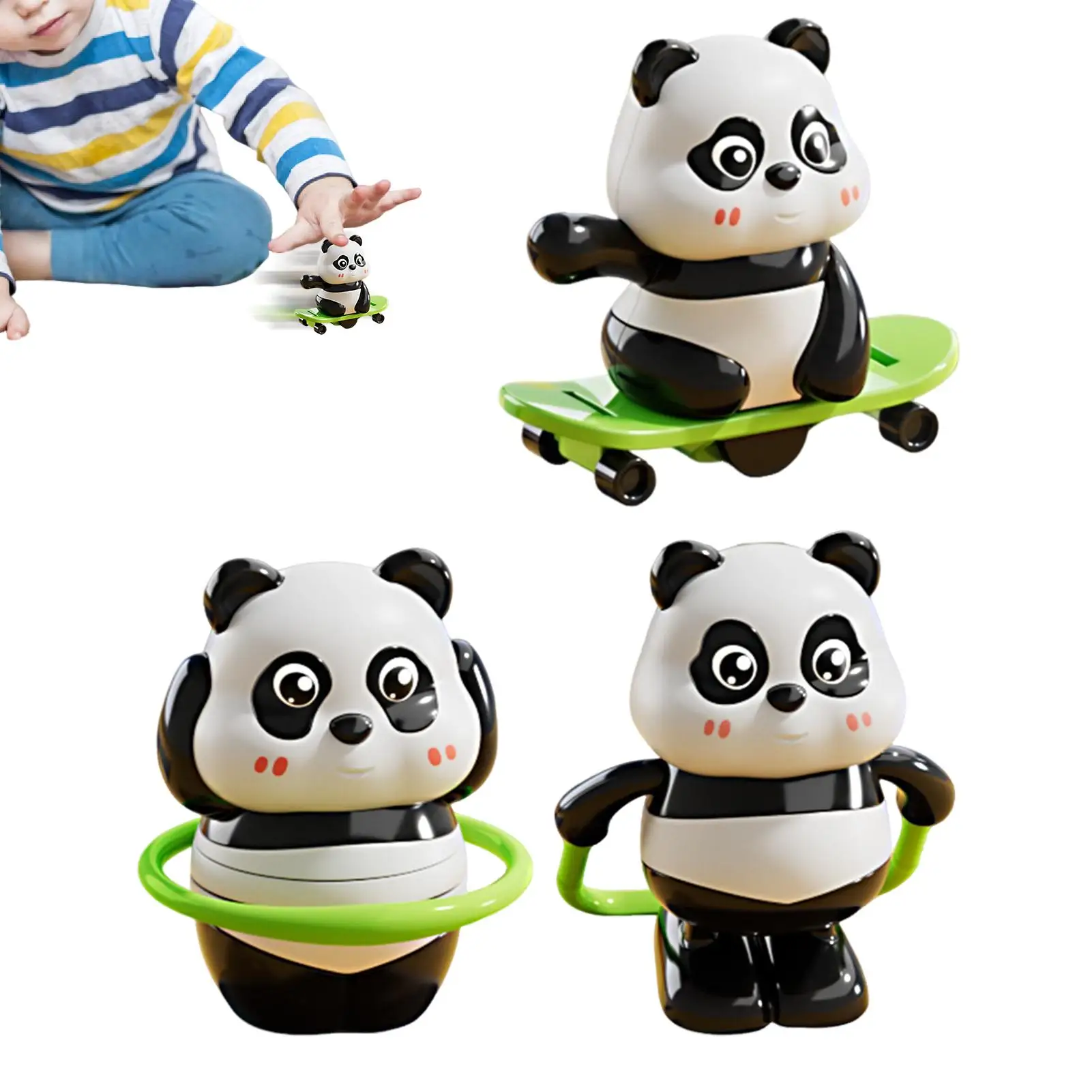 

Wind Up Animal Panda Theme No Battery Interactive Wind Up Toy Skating Whirling Animal for Kids Students Preschoolers Party