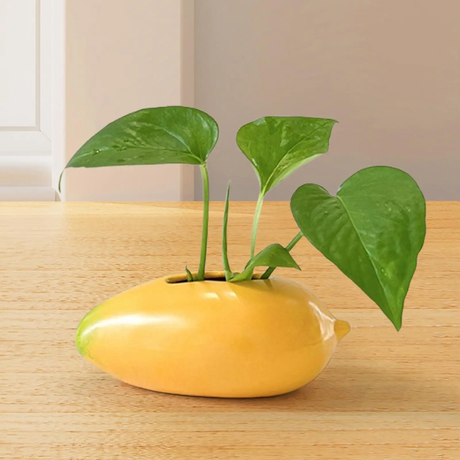 Propagation Vase Indoor Flower Vase Mango Shaped Ceramic Vase Plant Pot for Side Table Dried Flowers Desktop Farmhouse Fireplace